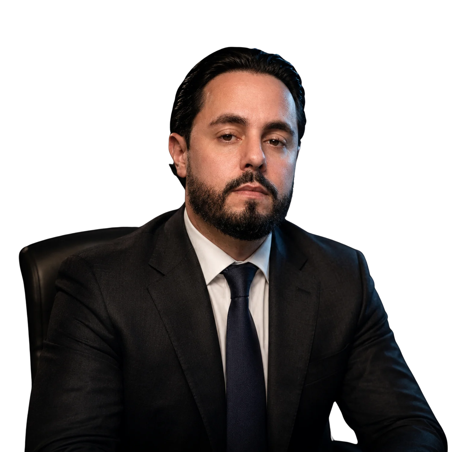 Retrato colorido de Roger M. Pimentel Jr. com iluminação de recorte dourada